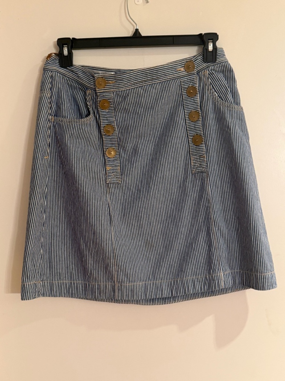 Pilcro and the Letterpress by Anthropologie Blue and White Striped A-Line Skirt